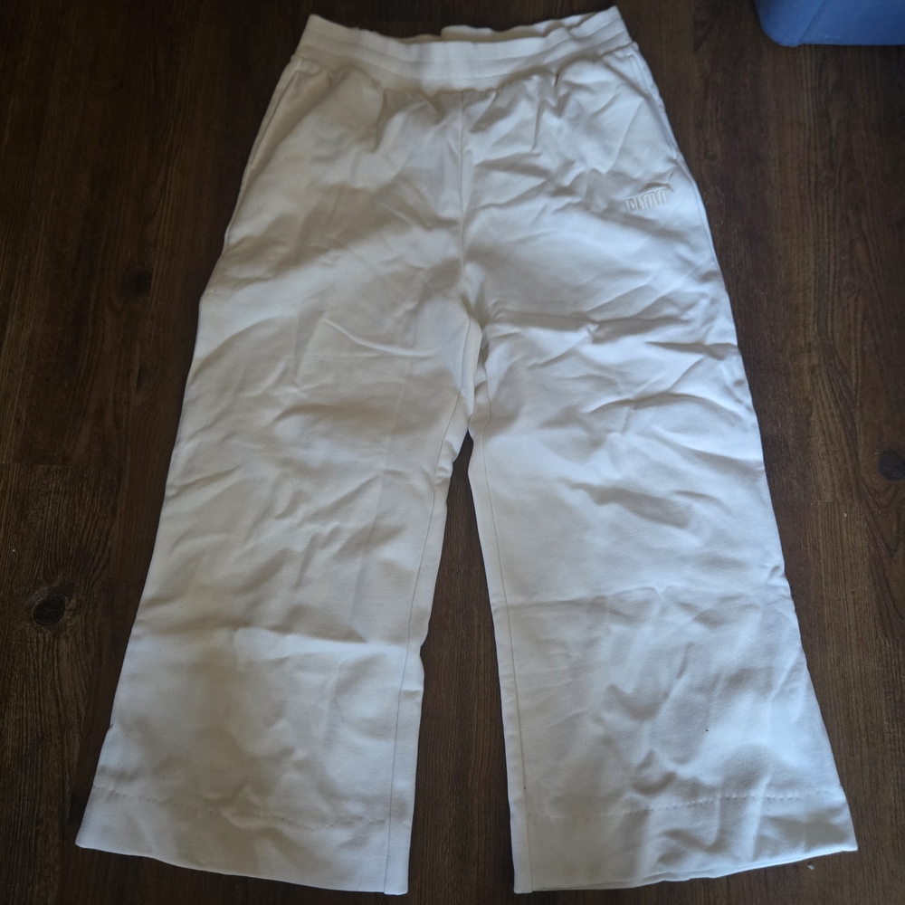 Puma White Women’s Wide-Leg Sweatpants